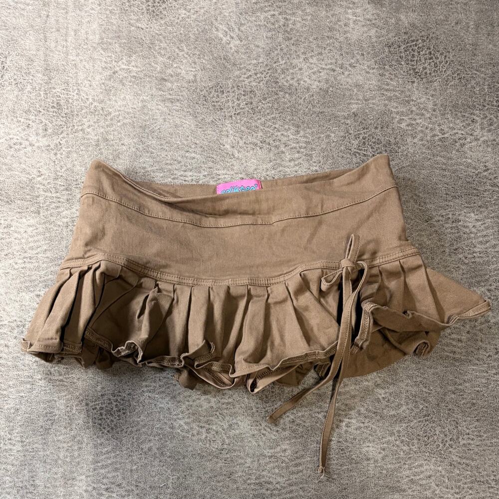 Brown Edikted Pleated Mini Skirt